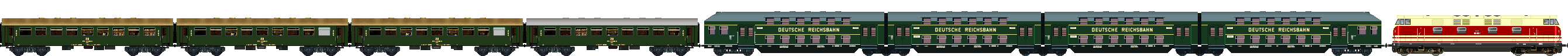 DR 118 with train from DBv and Reko four axle coaches